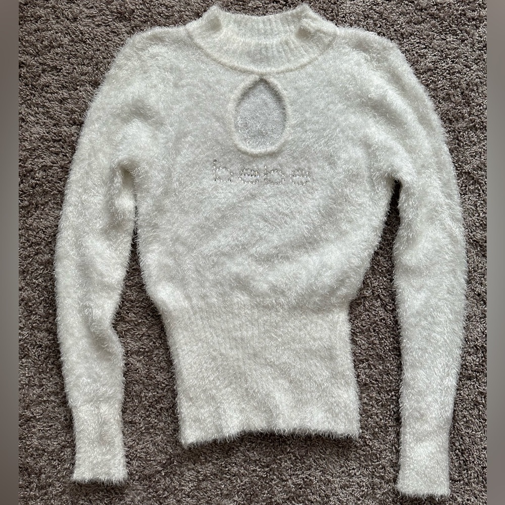 Bebe Long Sleeve Shirt with Swarovski Crystals